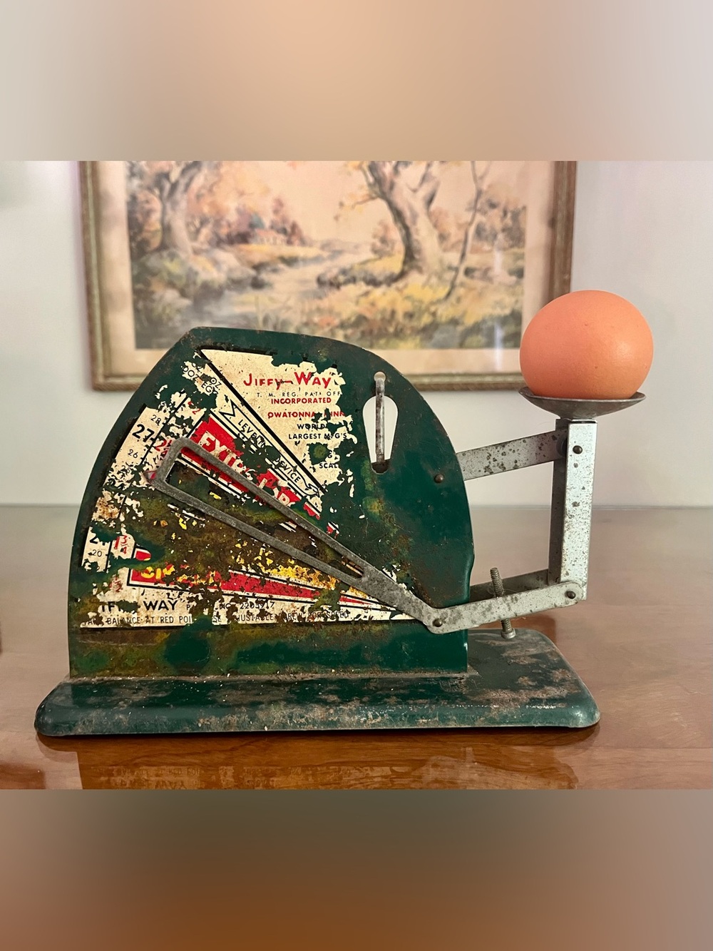 Vintage Green Jiffy-Way Egg Scale